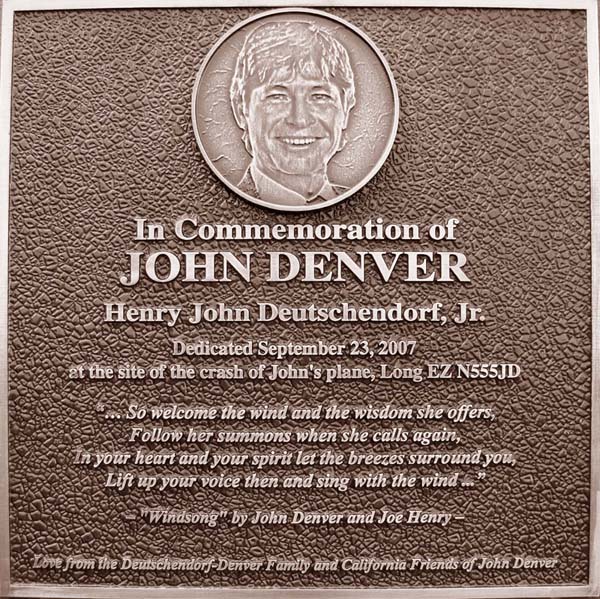 John+Denver's+Funeral+Photos Shown above is the permanent John Denver Memorial plaque now in place ...