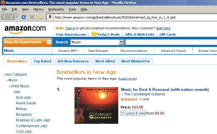 buy CD or download The Candlelight Guitarist - Music for Rest and Renewal at Amazon.com